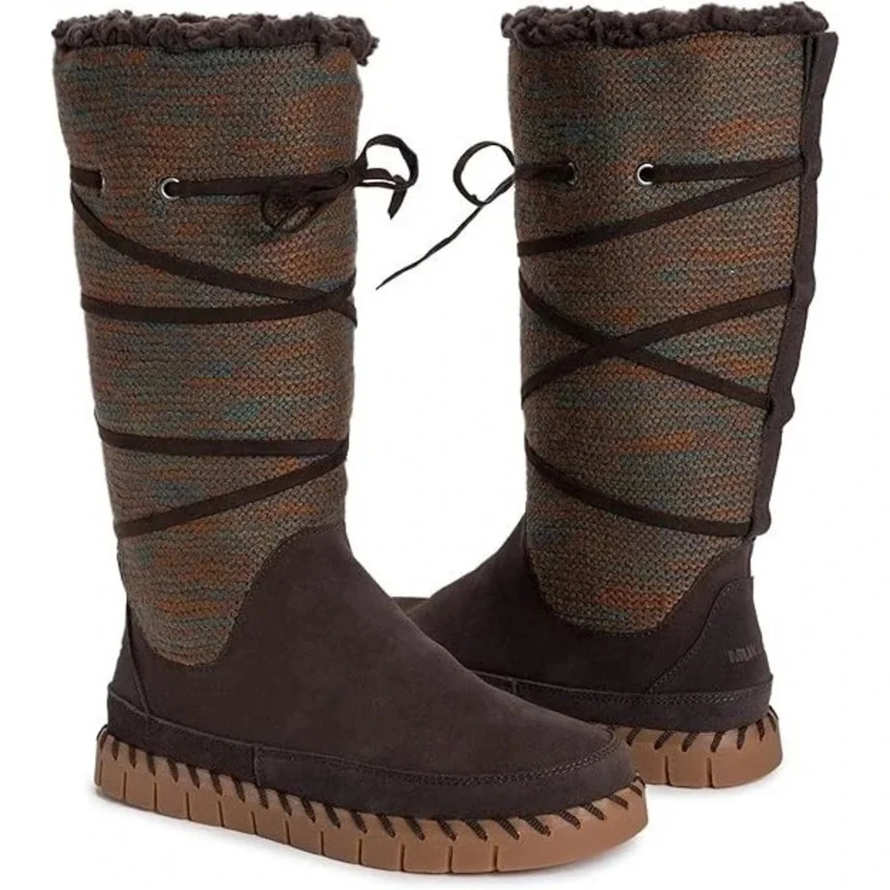 NEW! MUK LUKS Womens Flexi New York Boots Chocolate Water Repellent Warm Sz 7.5